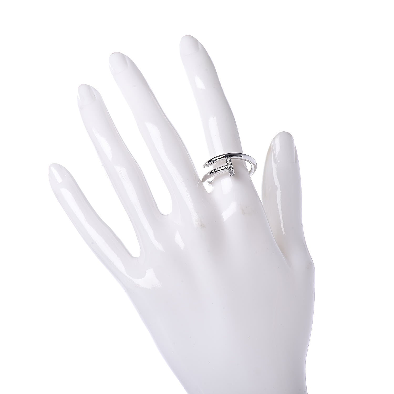 Cartier 18K White Gold Diamond Juste Un Clou Ring 56 7.5 2 of 4
