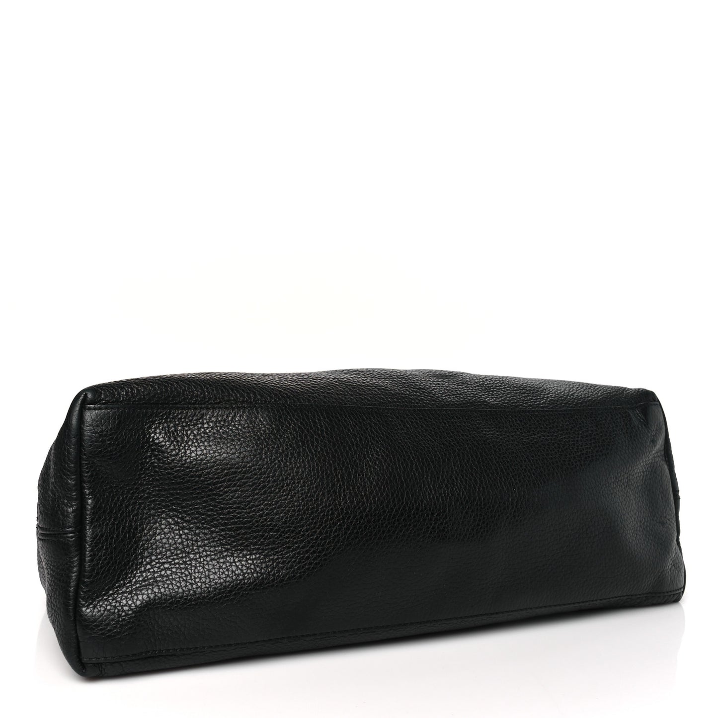 Pebbled Calfskin Large Soho Chain Shoulder Bag Black