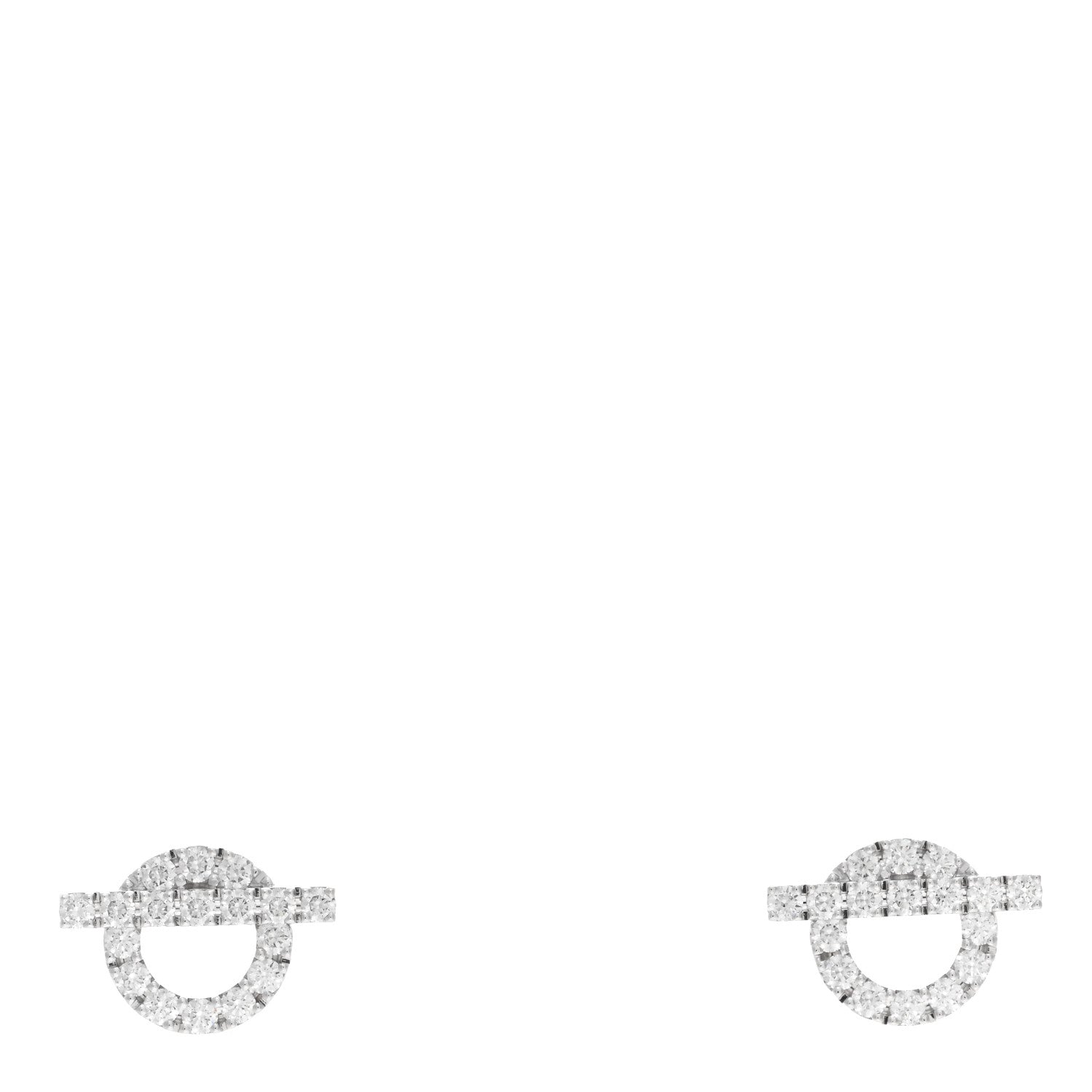 Hermes 18K White Gold Diamond Finesse Earrings 1 of 5