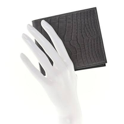 Hermes Matte Alligator MC2 Copernic Compact Wallet Graphite 2 of 7