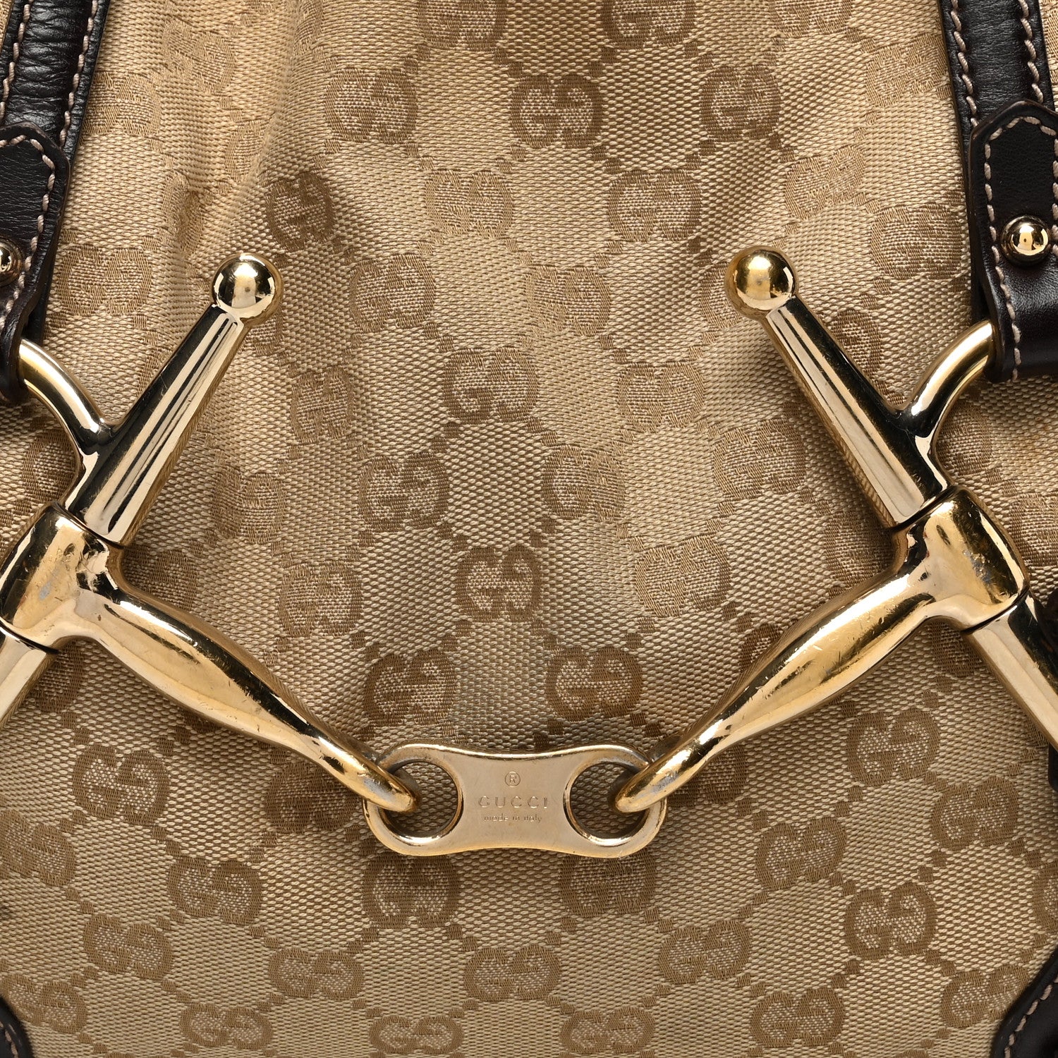 Gucci Monogram Large Horsebit 85th Anniversary Hobo Dark Brown 8 of 15