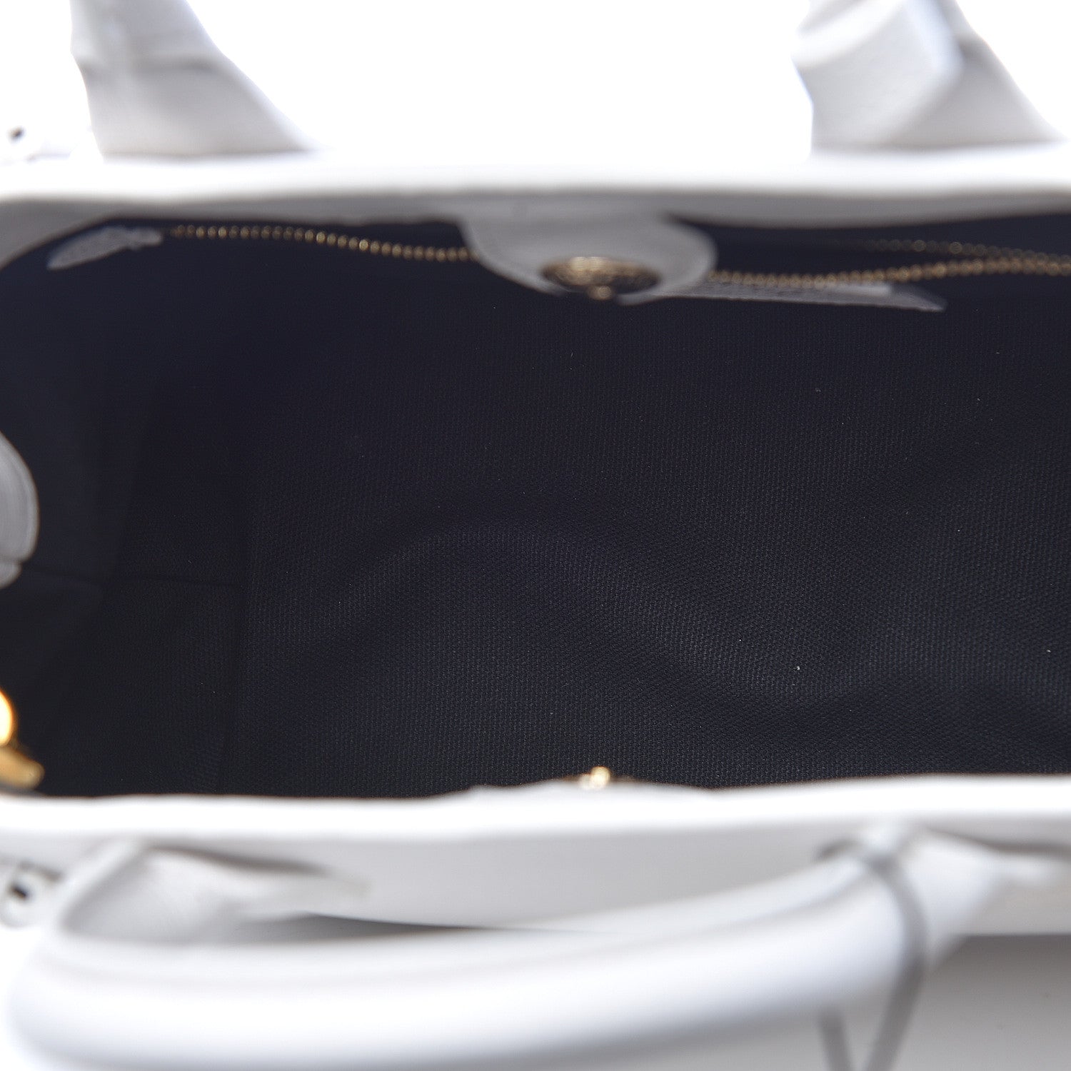 Burberry Grainy Calfskin House Check Small Banner Tote Chalk White 5 of 13