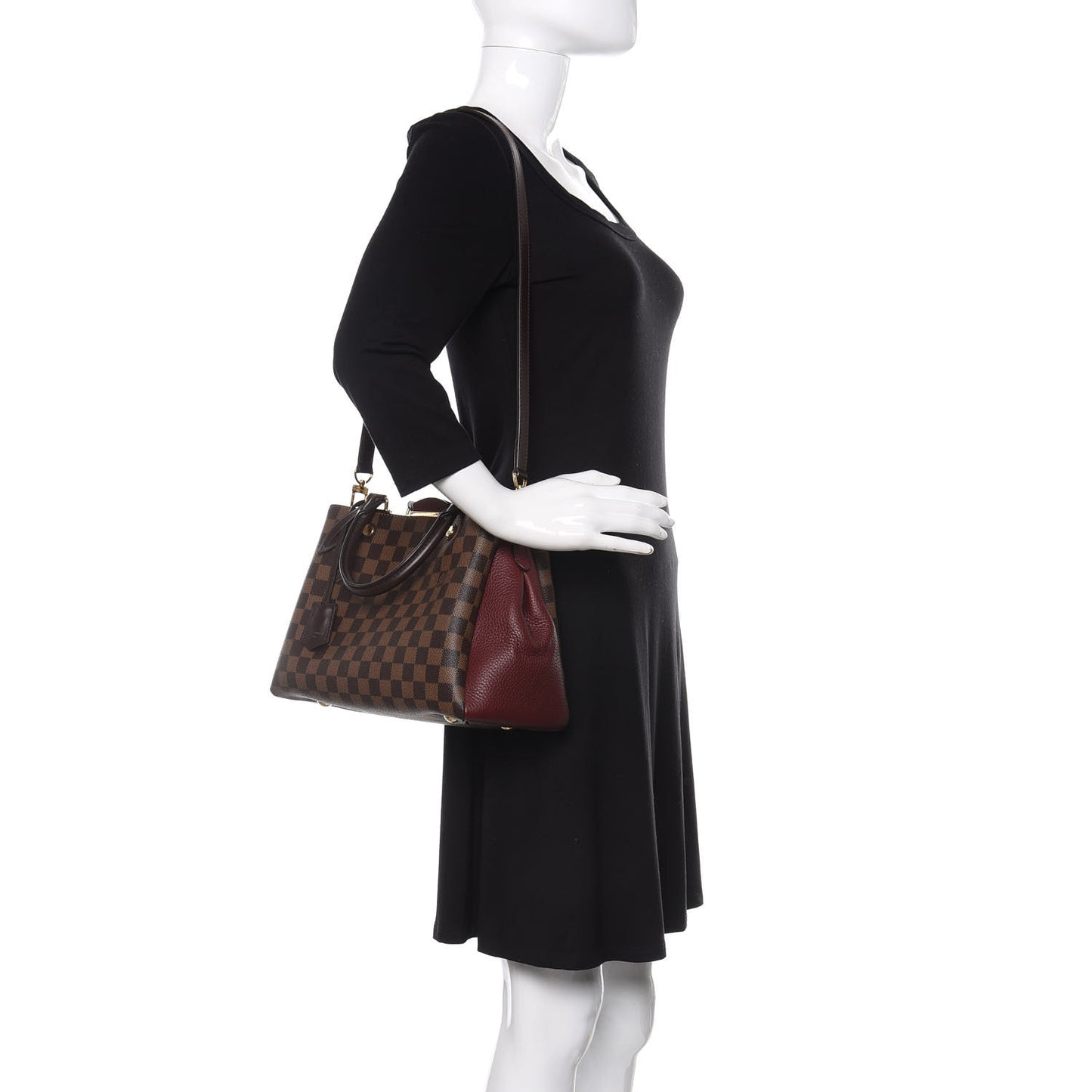 Damier Ebene Cuir Taurillon Brittany Bordeaux