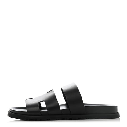 Hermes Calfskin Mens Ankara Sandals 42 Black 1 of 8