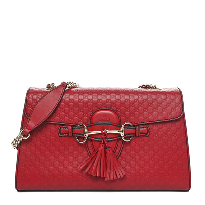 Gucci Microguccissima Medium Emily Chain Shoulder Bag Red 1 of 10