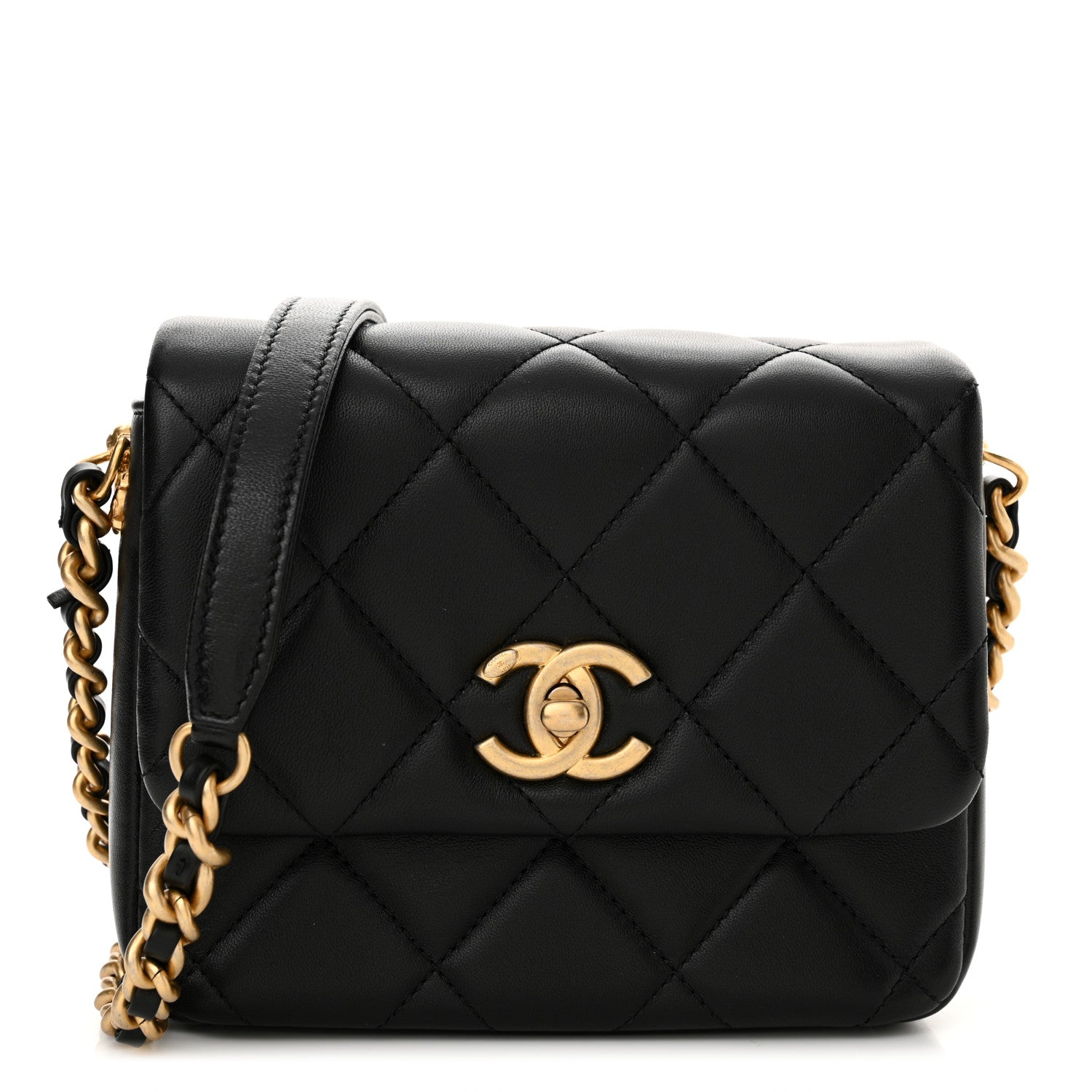 Chanel Lambskin Quilted Mini Side Note Flap Black 1 of 11