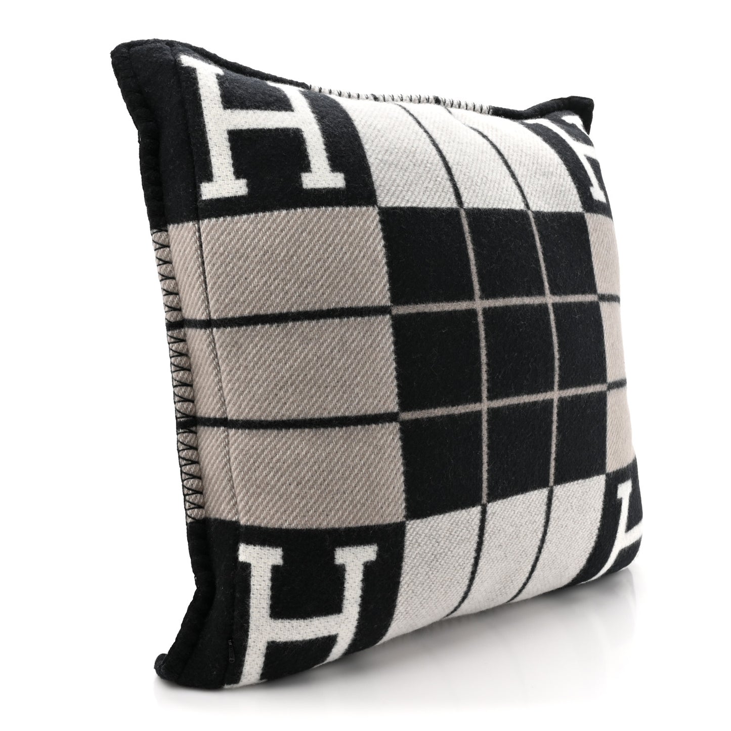 Wool Cashmere Avalon III Pillow PM Ecru Black