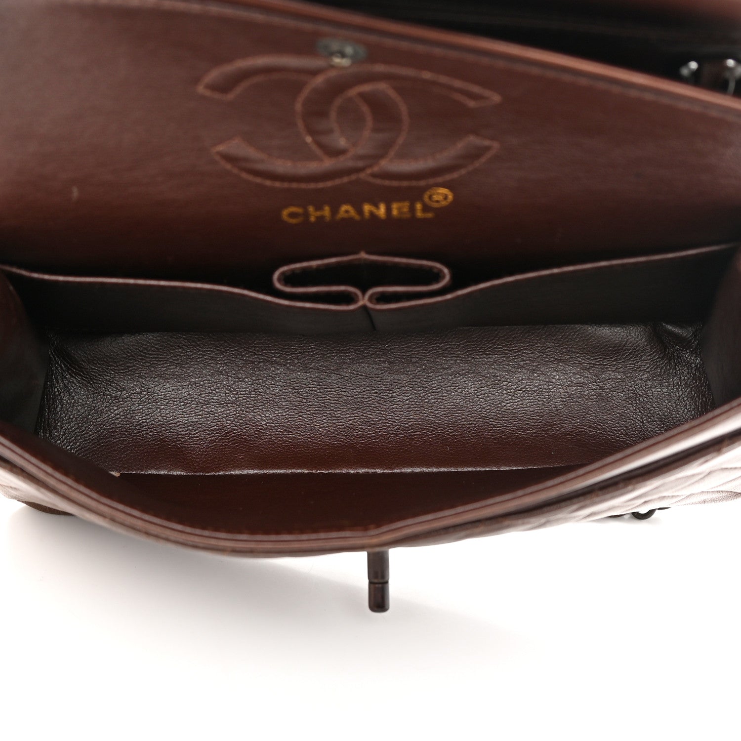 Chanel Lambskin Quilted Small Double Flap Dark Brown 5 of 18