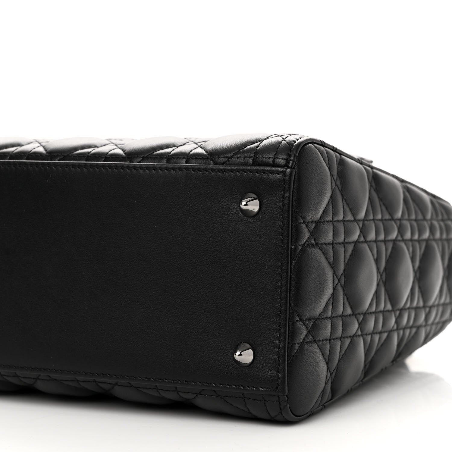 Christian Dior Lambskin Cannage Medium Lady Dior Black 10 of 12