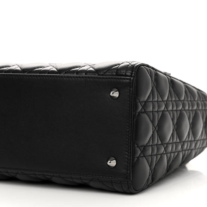 Christian Dior Lambskin Cannage Medium Lady Dior Black 10 of 12