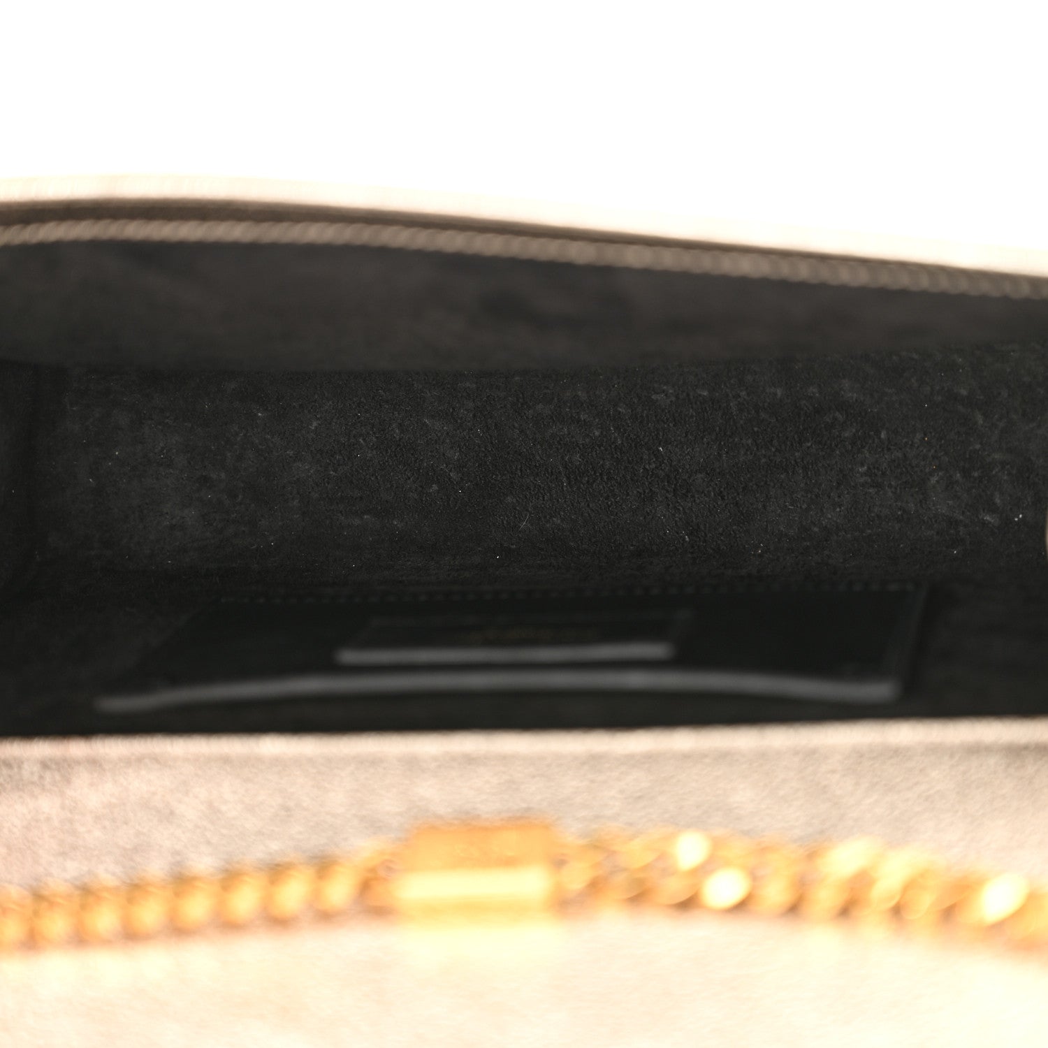 Saint Laurent Metallic Calfskin  Star Studded Monogram Wallet on Chain Pale Gold 5 of 13