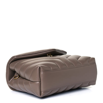 Saint Laurent Calfskin Y Quilted Monogram Toy Loulou Crossbody Bag Dark Beige 4 of 12