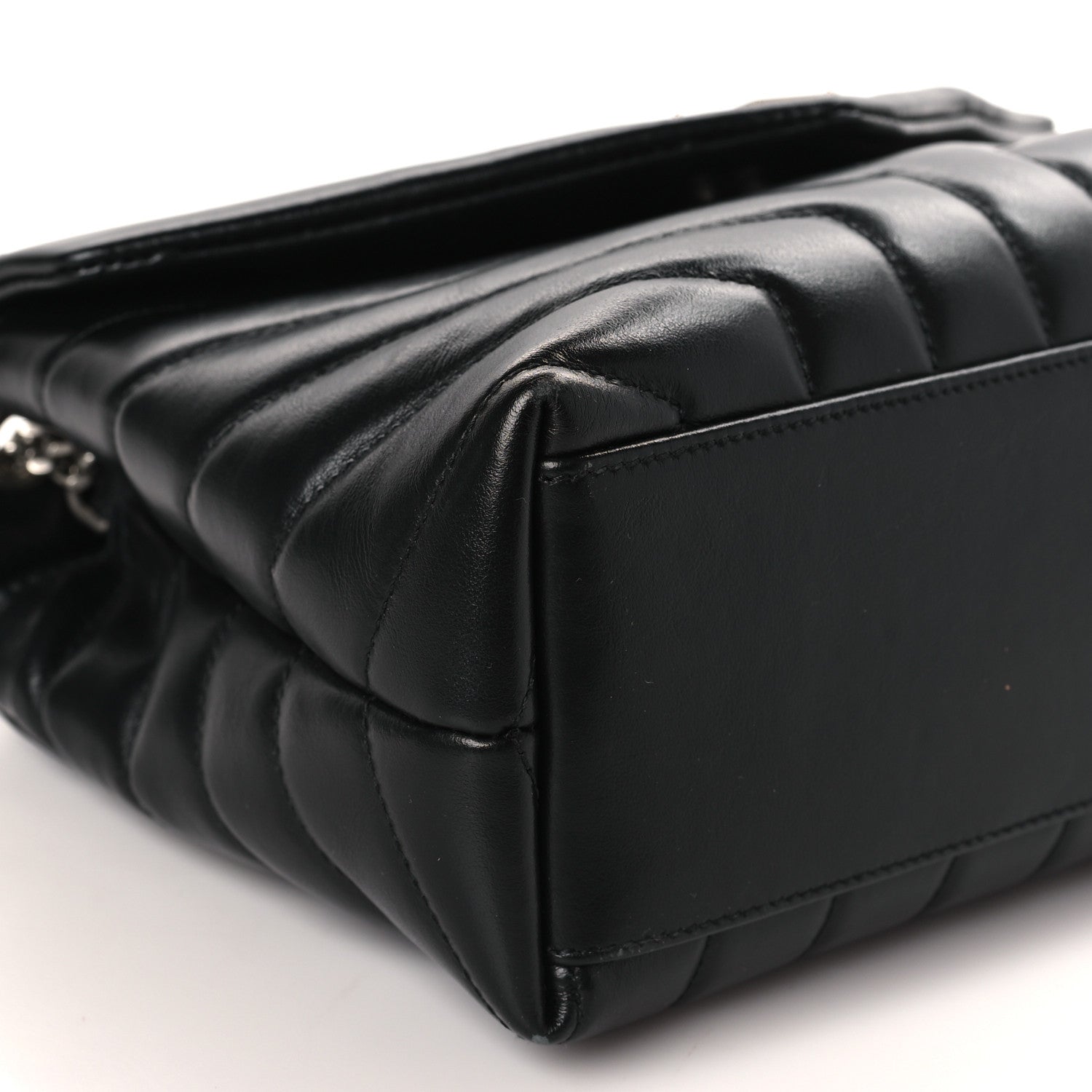Saint Laurent Calfskin Y Quilted Monogram Small Loulou Chain Satchel Black 8 of 9