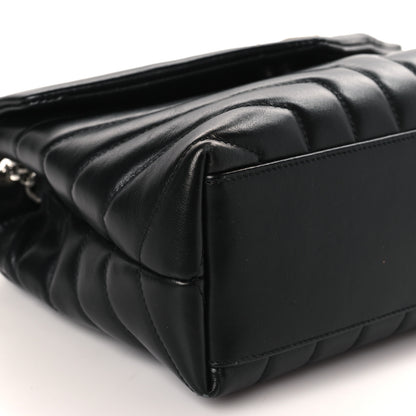 Saint Laurent Calfskin Y Quilted Monogram Small Loulou Chain Satchel Black 8 of 9