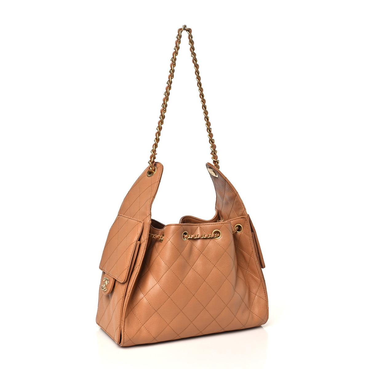 Caviar Quilted Small Chanel 25 Handbag Brown
