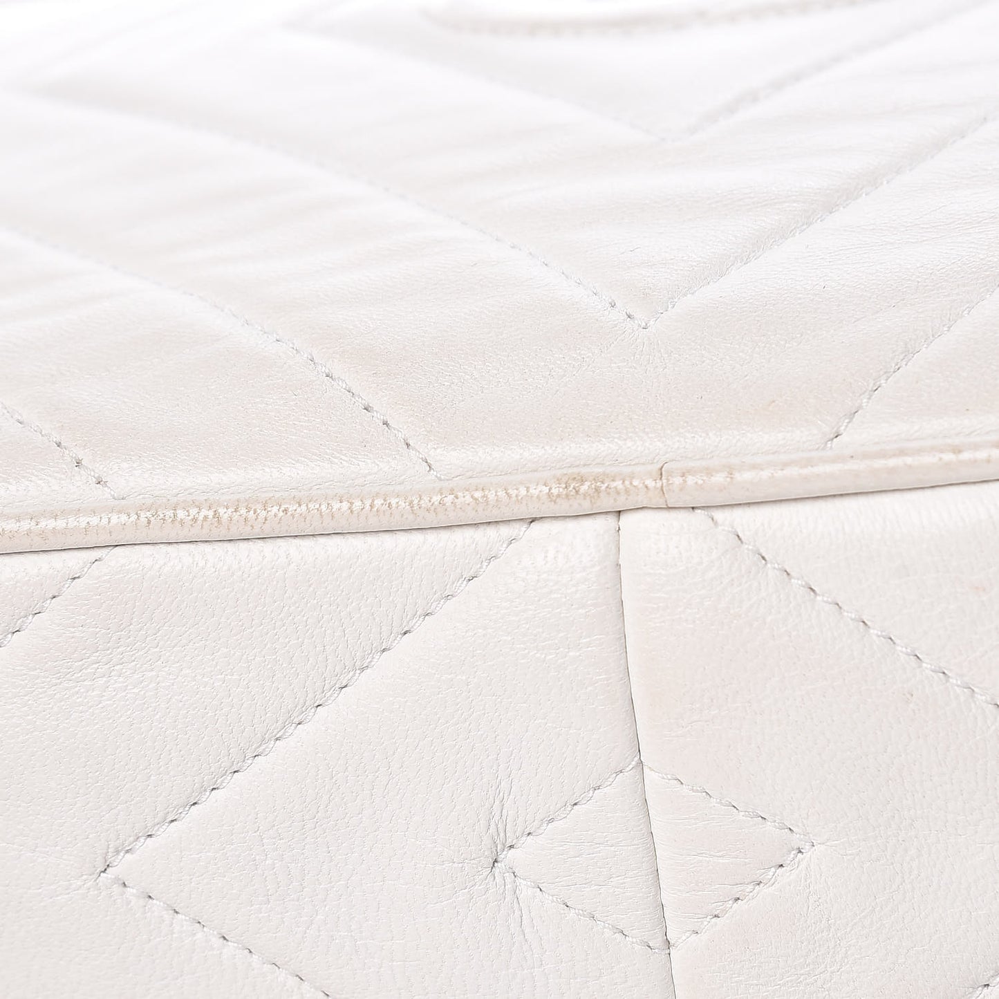 Lambskin Chevron Tassel Camera Case White