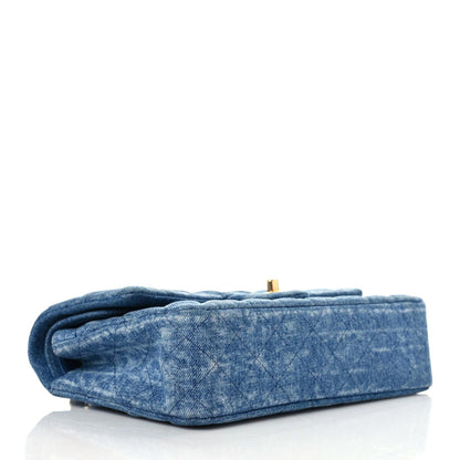Chanel Denim Quilted Medium Double Flap Blue 4 of 11