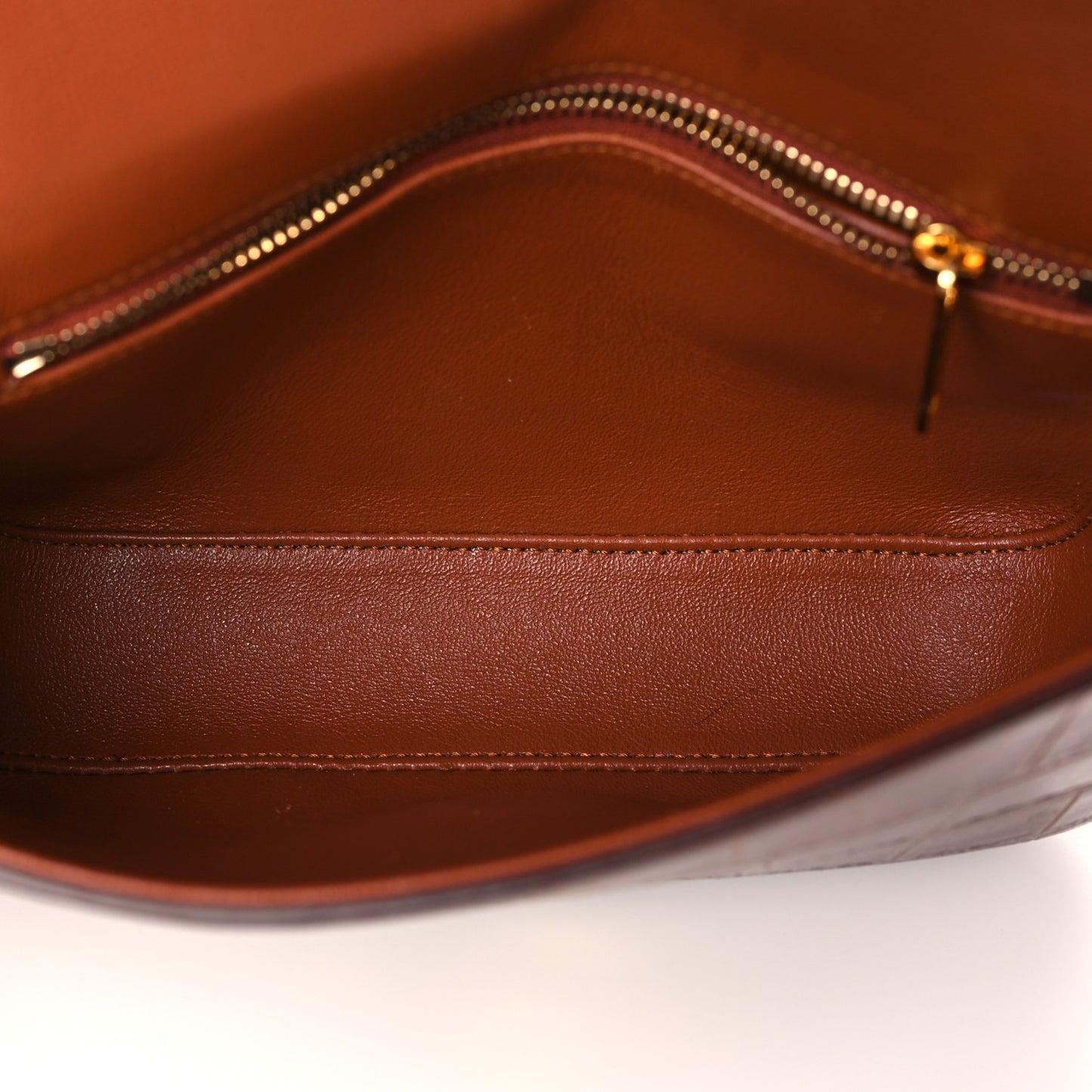 Calfskin Crocodile Embossed Medium Tassel Bag Tan