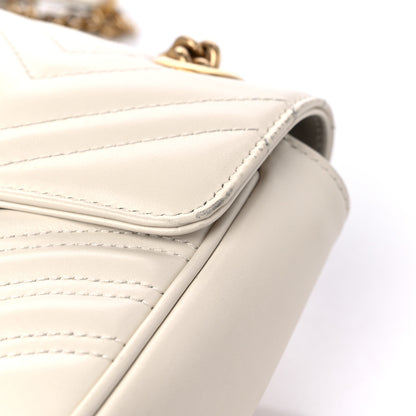 Gucci Calfskin Matelasse Small GG Marmont Shoulder Bag White 16 of 17