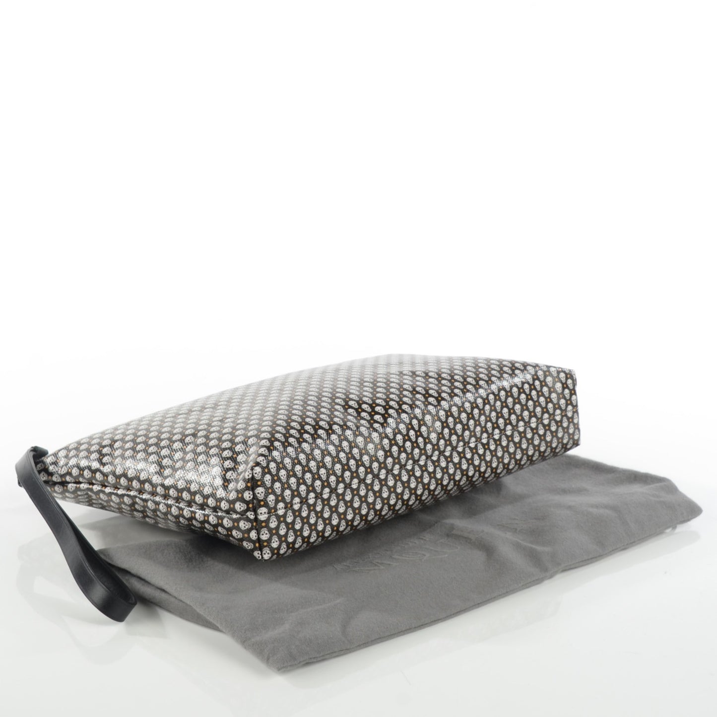 Coated Canvas Mini Skull Zipped Pouch
