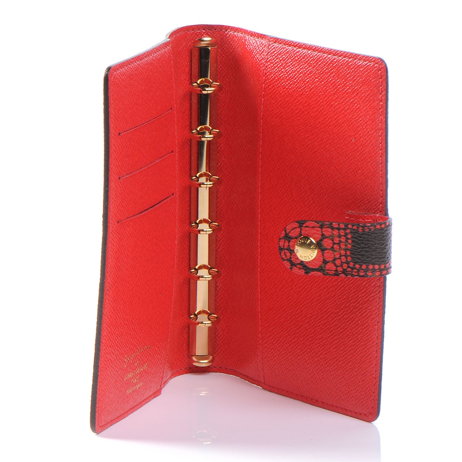 Louis Vuitton Monogram Kusama Town Small Ring Agenda Cover Red 6 of 8