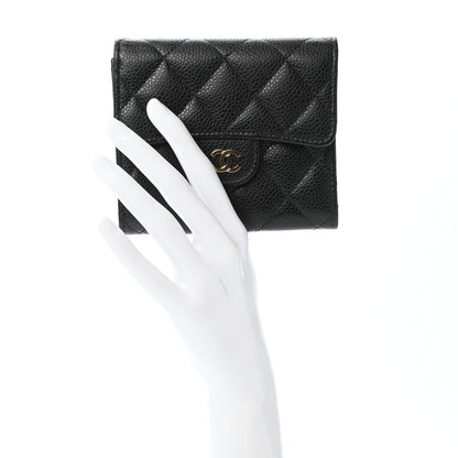 Chanel Caviar Quilted Compact Flap Wallet Black 2 of 7