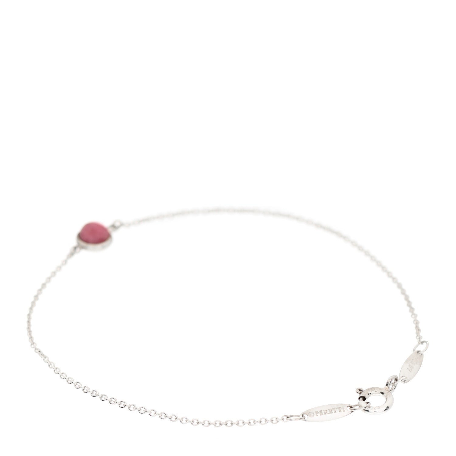 Tiffany Sterling Silver Rhodonite Cabochon Elsa Peretti Color By The Yard Bracelet 2 of 6