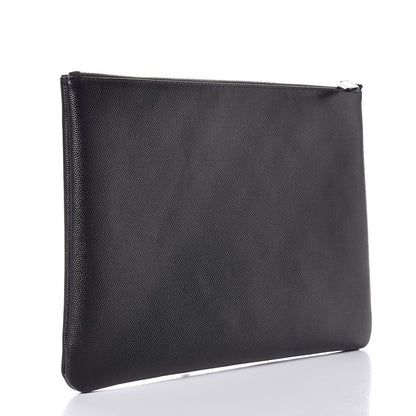 Chanel Caviar Studded Medium Deauville Pouch Black 3 of 8