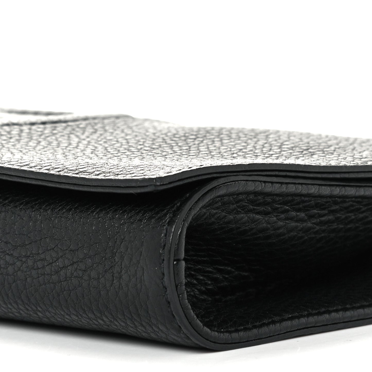 Pebbled Calfskin Medium Soho Clutch Black