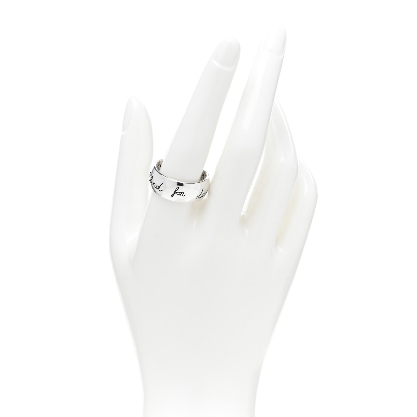 Sterling Silver Wide Blind for Love Band Ring 64 10.75