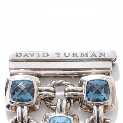 David Yurman Sterling Silver Blue Topaz Renaissance 3 Row Bracelet 4 of 6