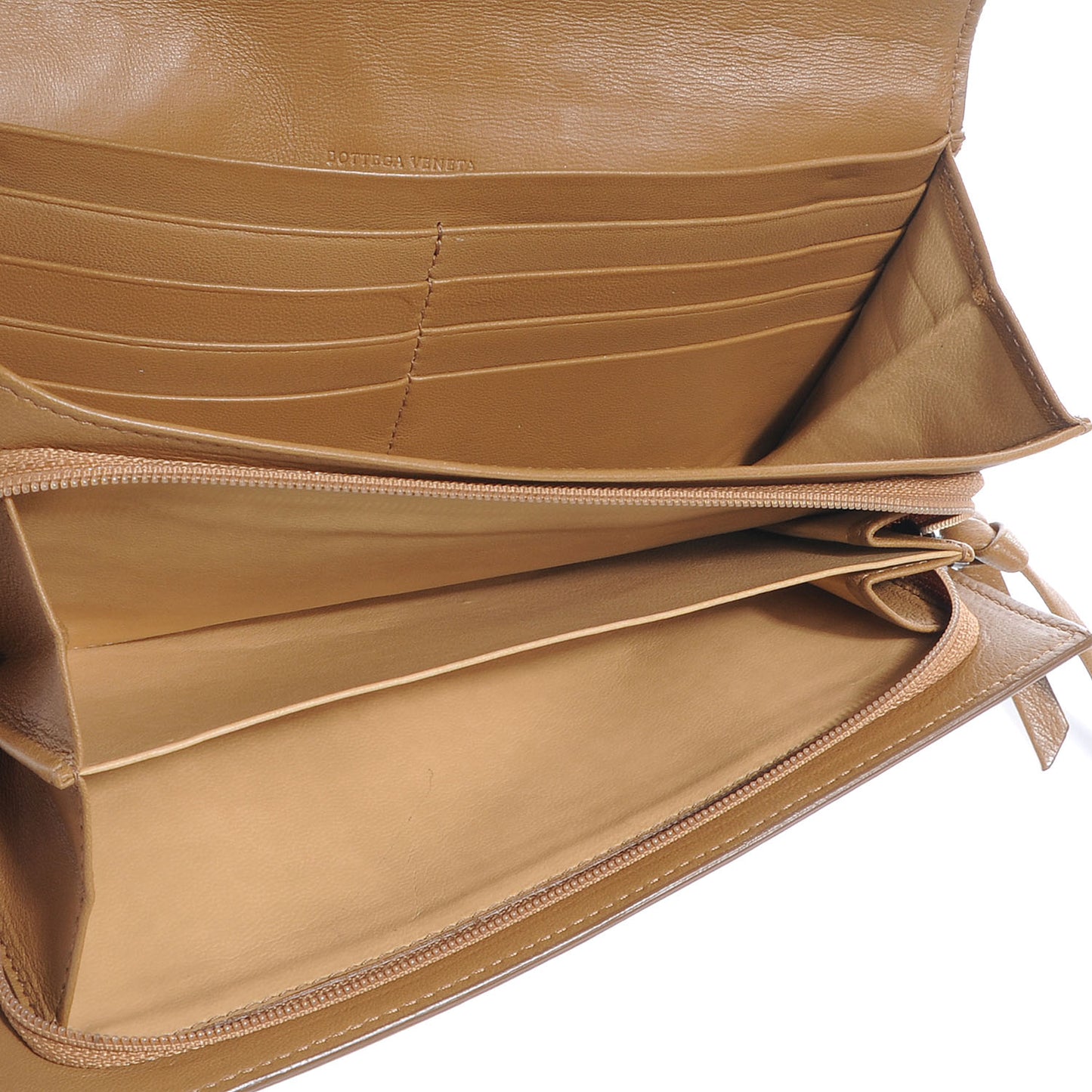 Nappa Intrecciato Continental Flap Wallet Maple