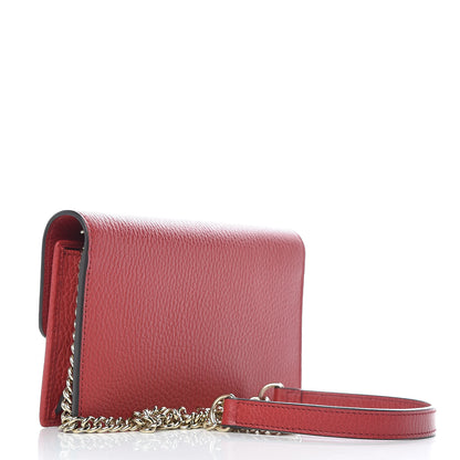 Gucci Dollar Calfskin Interlocking G Chain Wallet Red 3 of 10