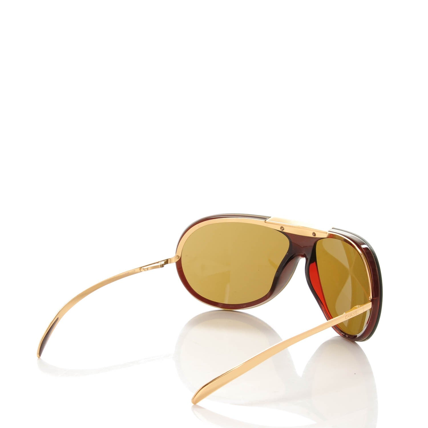 Chanel Aviator Sunglasses 6006 Gold Brown 3 of 5