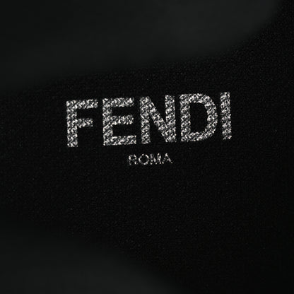 Fendi Vitello Nylon Logo Mens High Top Sneakers 7 Ultra White Black 9 of 11
