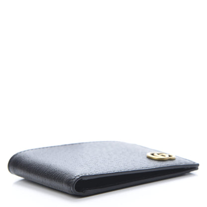 Gucci Calfskin Boar Effect GG Marmont Bi-Fold Wallet Black 4 of 7