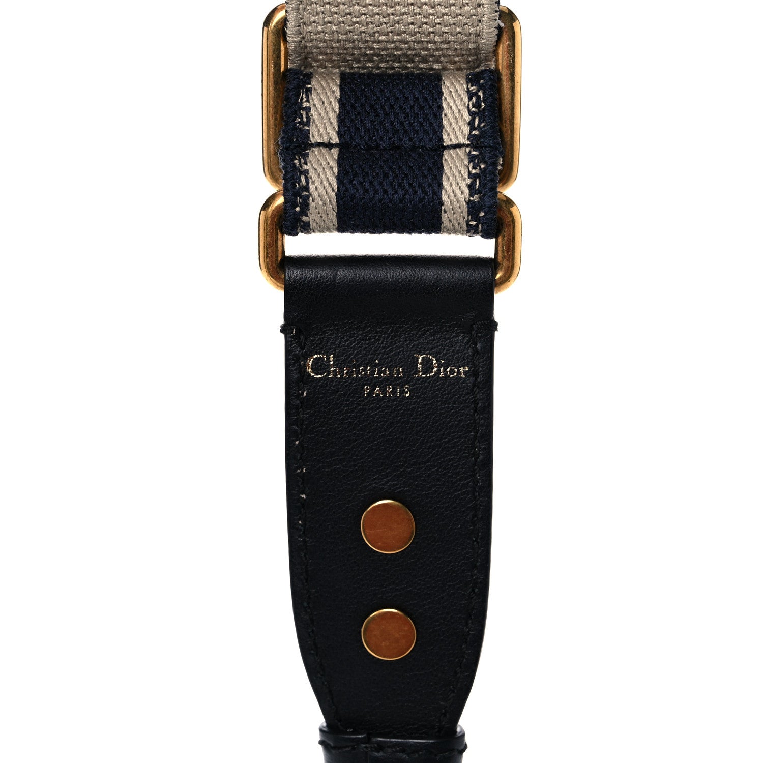 Christian Dior Canvas Embroidered Shoulder Strap Blue 3 of 7