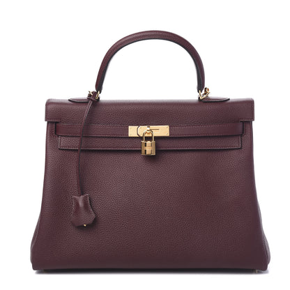 Hermes Togo Kelly Retourne 35 Bordeaux 1 of 9