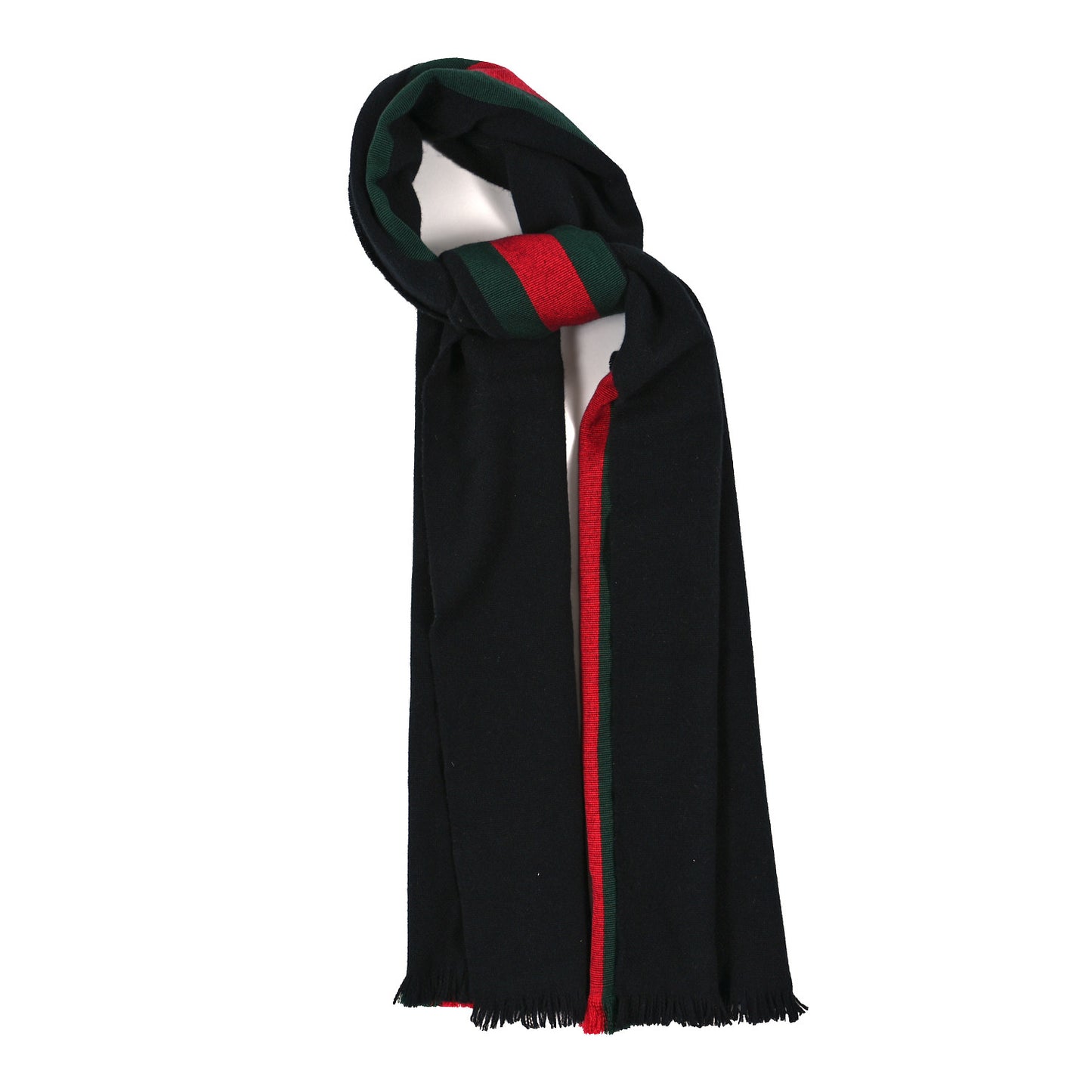 Wool Cashmere Silk Web Bee Scarf Black