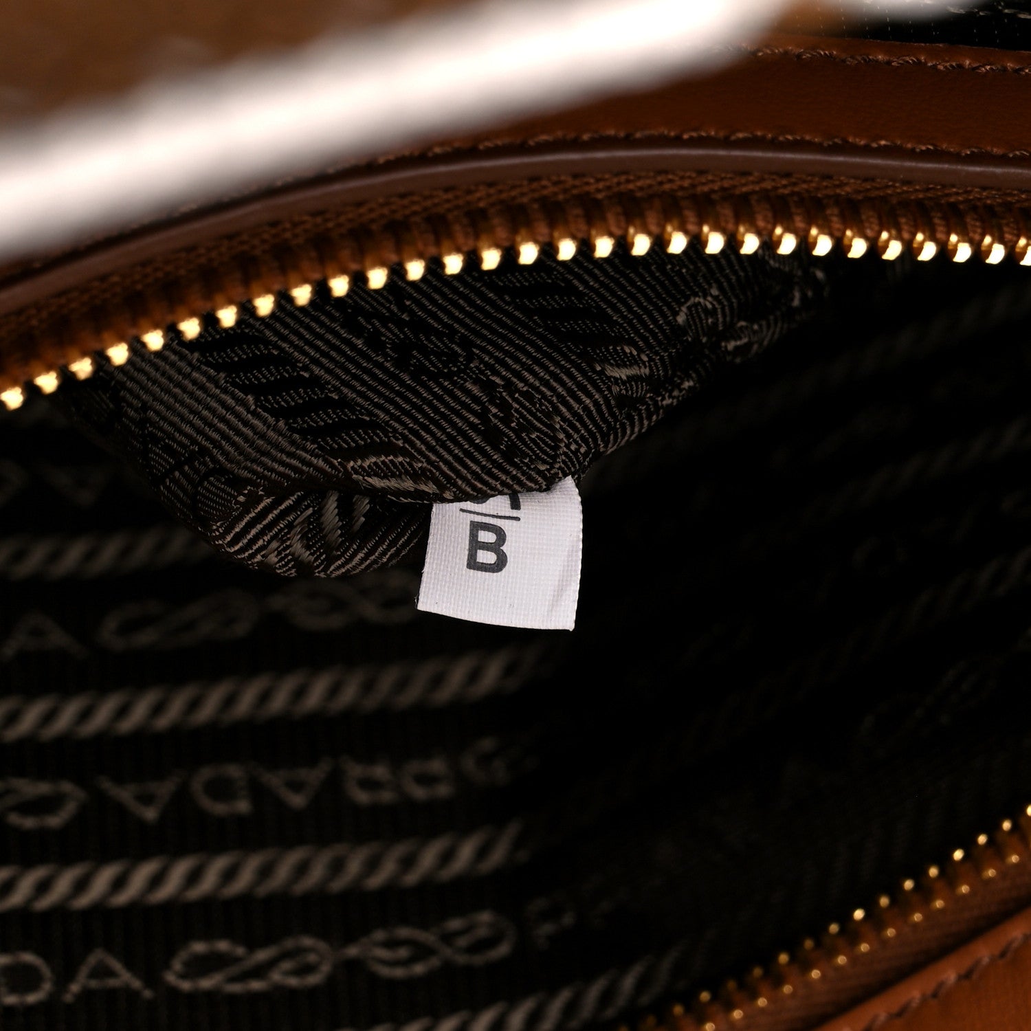 Prada Jacquard Saffiano Triangolo Symbole Embroidered Large Tote Tobacco Talco 8 of 12