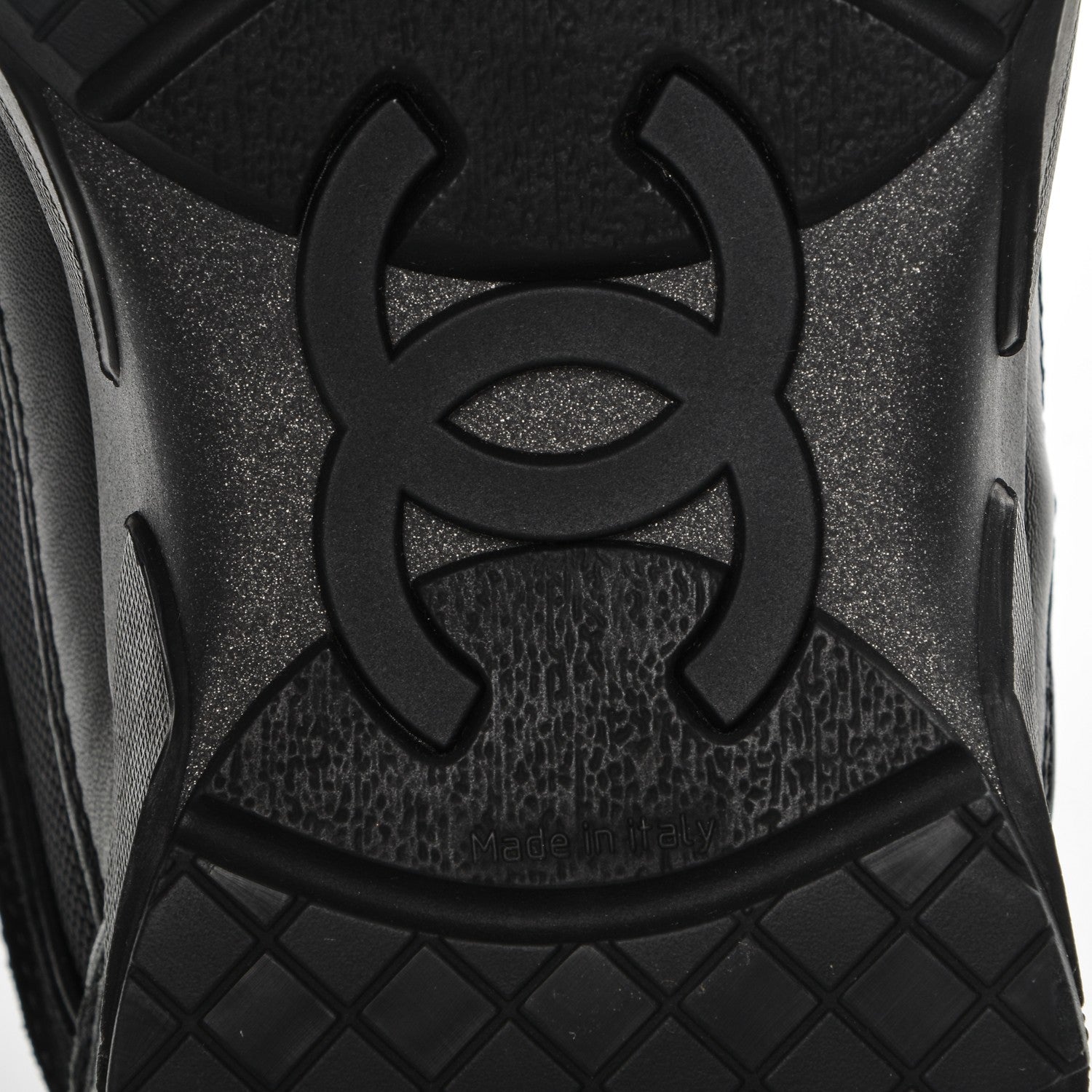 Chanel Toile Suede Calfskin CC Sneakers 36.5 Black 6 of 7