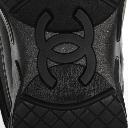Chanel Toile Suede Calfskin CC Sneakers 36.5 Black 6 of 7