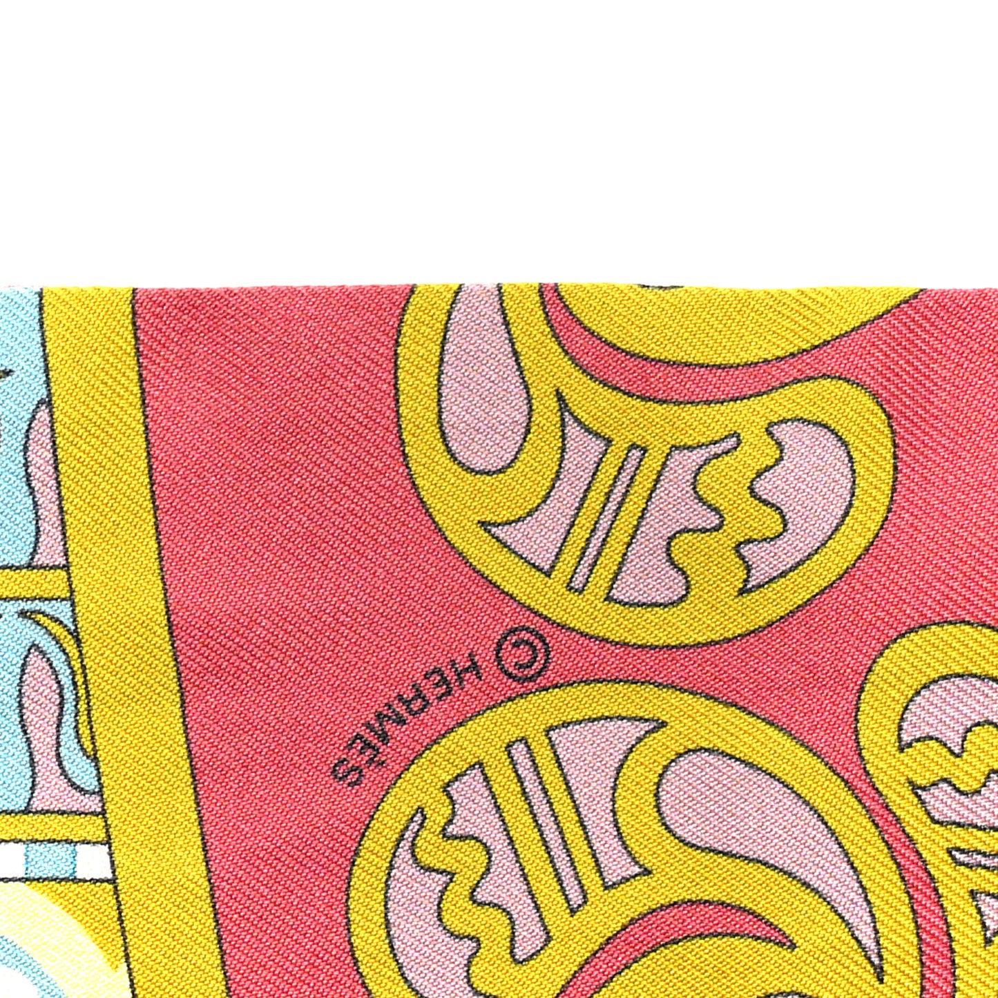 Silk Geometrie Cretoise Silk Twilly Vieux Rose Framboise Bleu