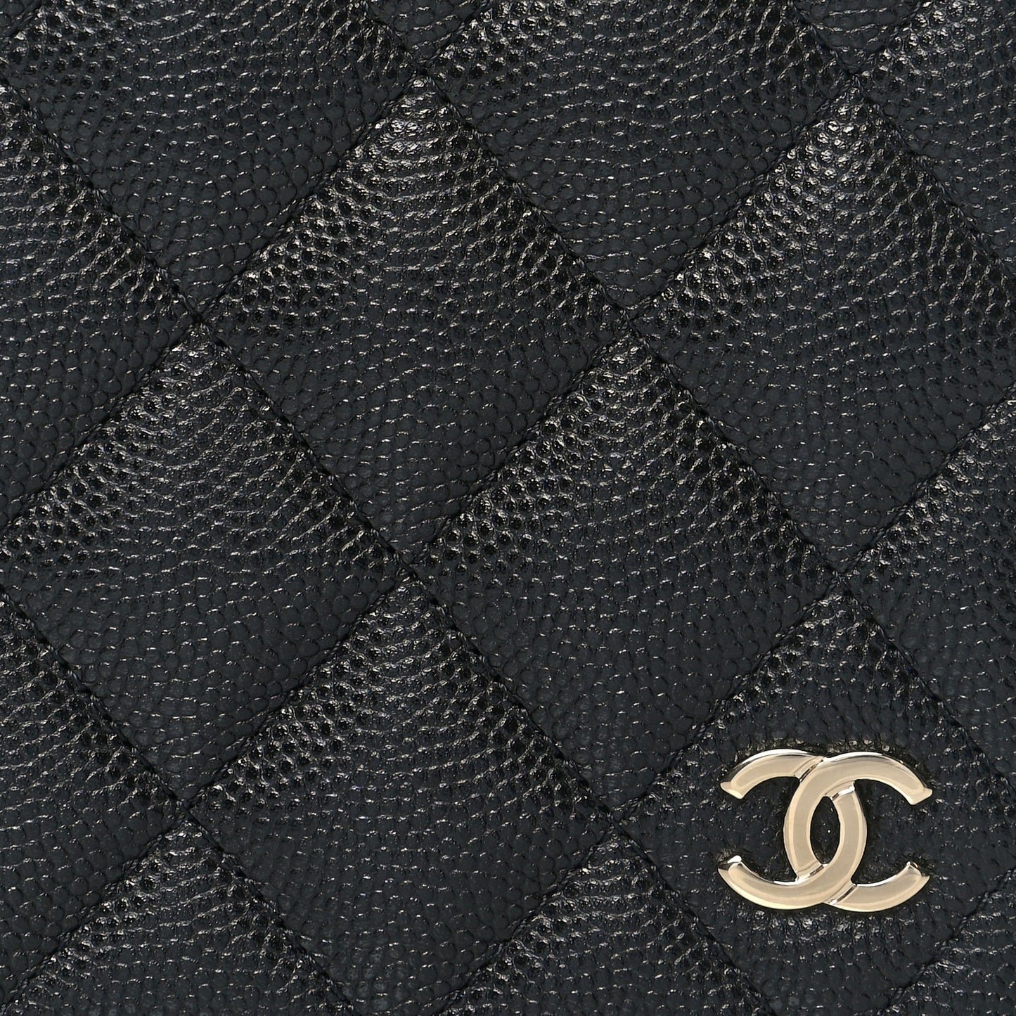 Caviar Quilted Passport Holder Black