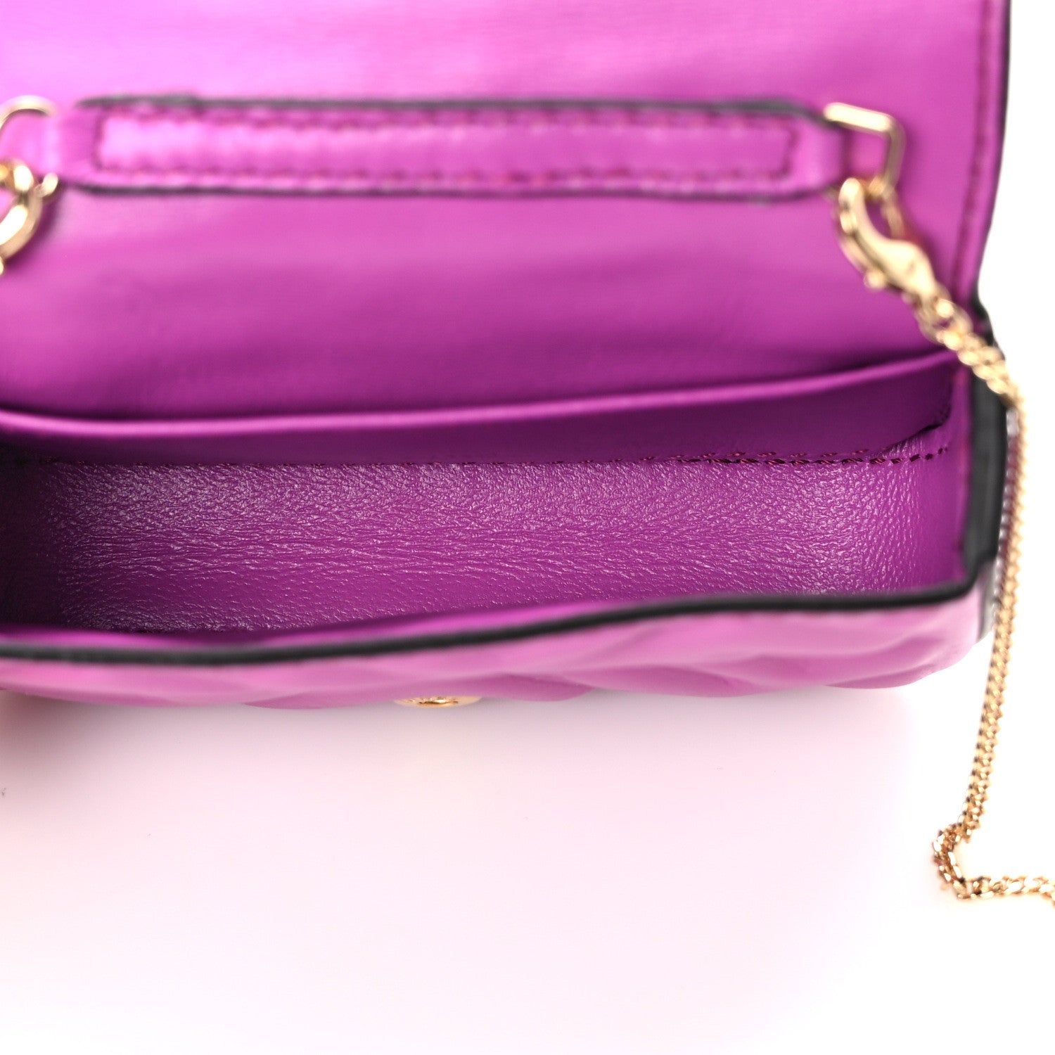 Fendi Nappa Matisse FF Embossed Nano Baguette Charm Bouganville 5 of 9