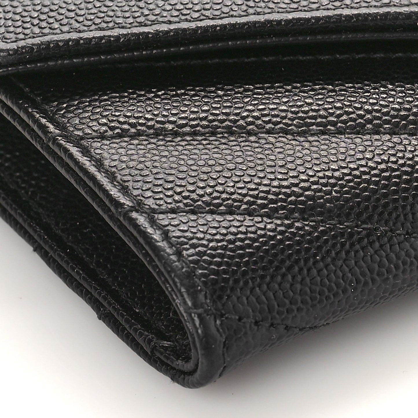 Grain De Poudre Matelasse Chevron Small Monogram Envelope Wallet Black