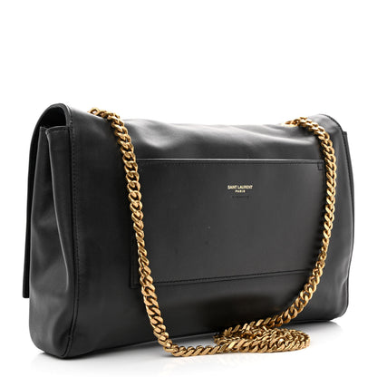 Saint Laurent Smooth Calfskin Suede Medium Reversible Monogram Kate Satchel Black 13 of 18