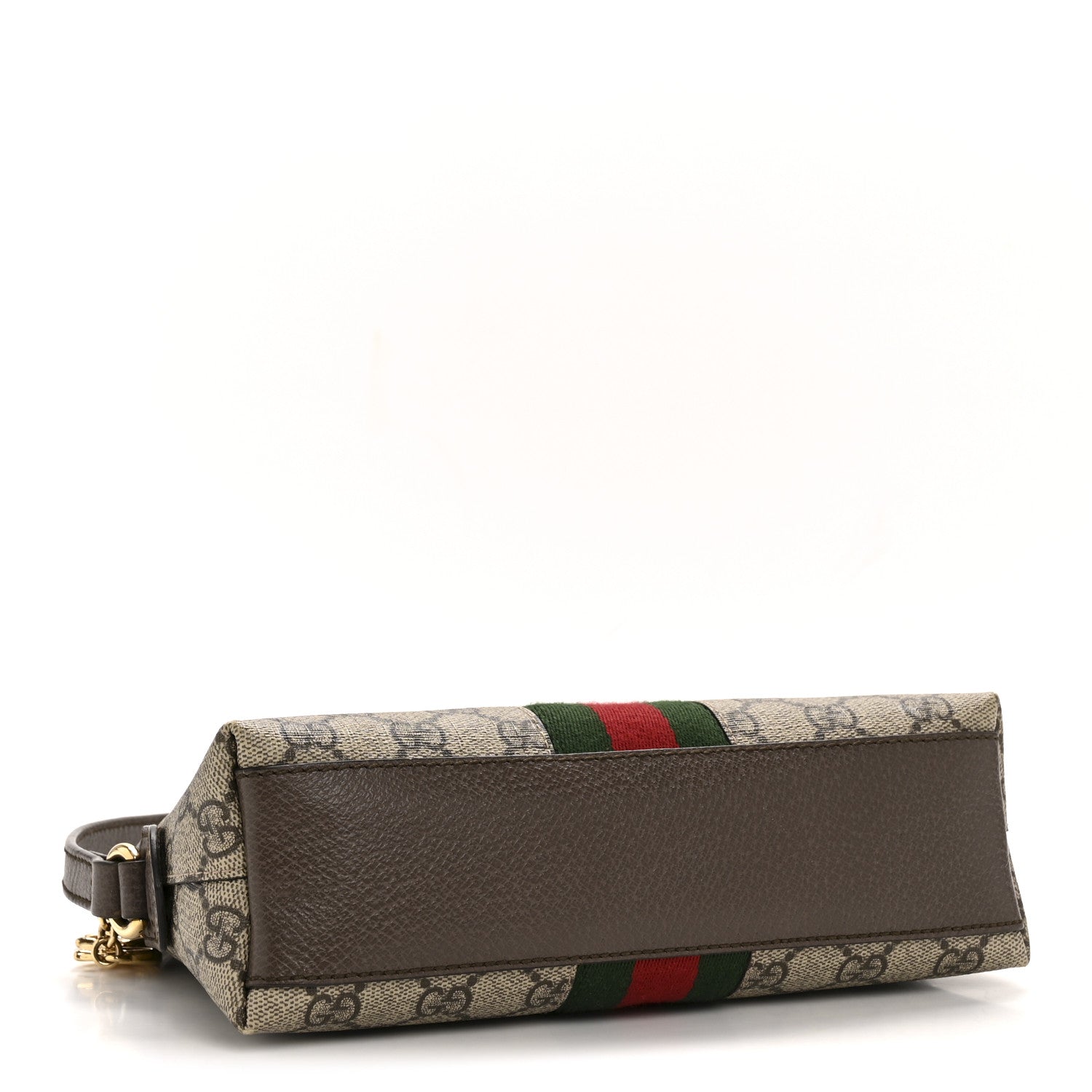 Gucci GG Supreme Monogram Textured Dollar Calfskin Web Small Ophidia Dome Shoulder Bag Beige Ebony New Acero 4 of 11