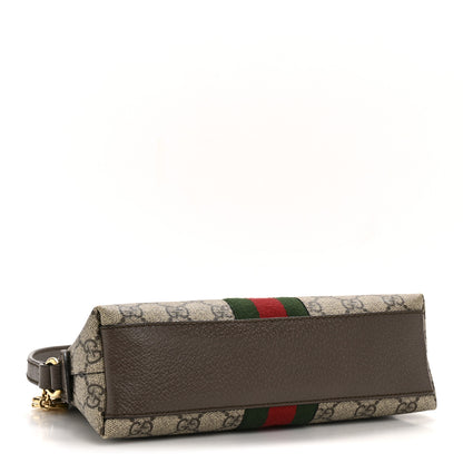 Gucci GG Supreme Monogram Textured Dollar Calfskin Web Small Ophidia Dome Shoulder Bag Beige Ebony New Acero 4 of 11