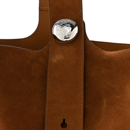 Loewe Suede Calfskin Medium Pebble Bucket Bag Tobacco 8 of 11